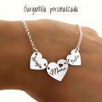 Gargantilla de plata con corazones personalizados