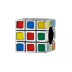 abalorio cubo de rubik plata