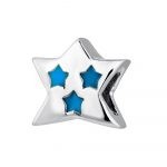 abalorio estrellas azules plata