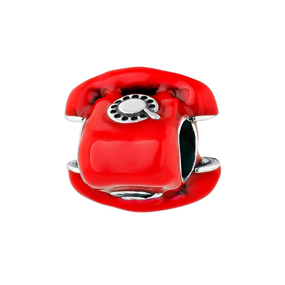 abalorio telefono color rojo