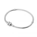 pulsera abalorios 17cm de plata