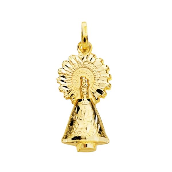 medalla silueta virgen del pilar oro amarillo