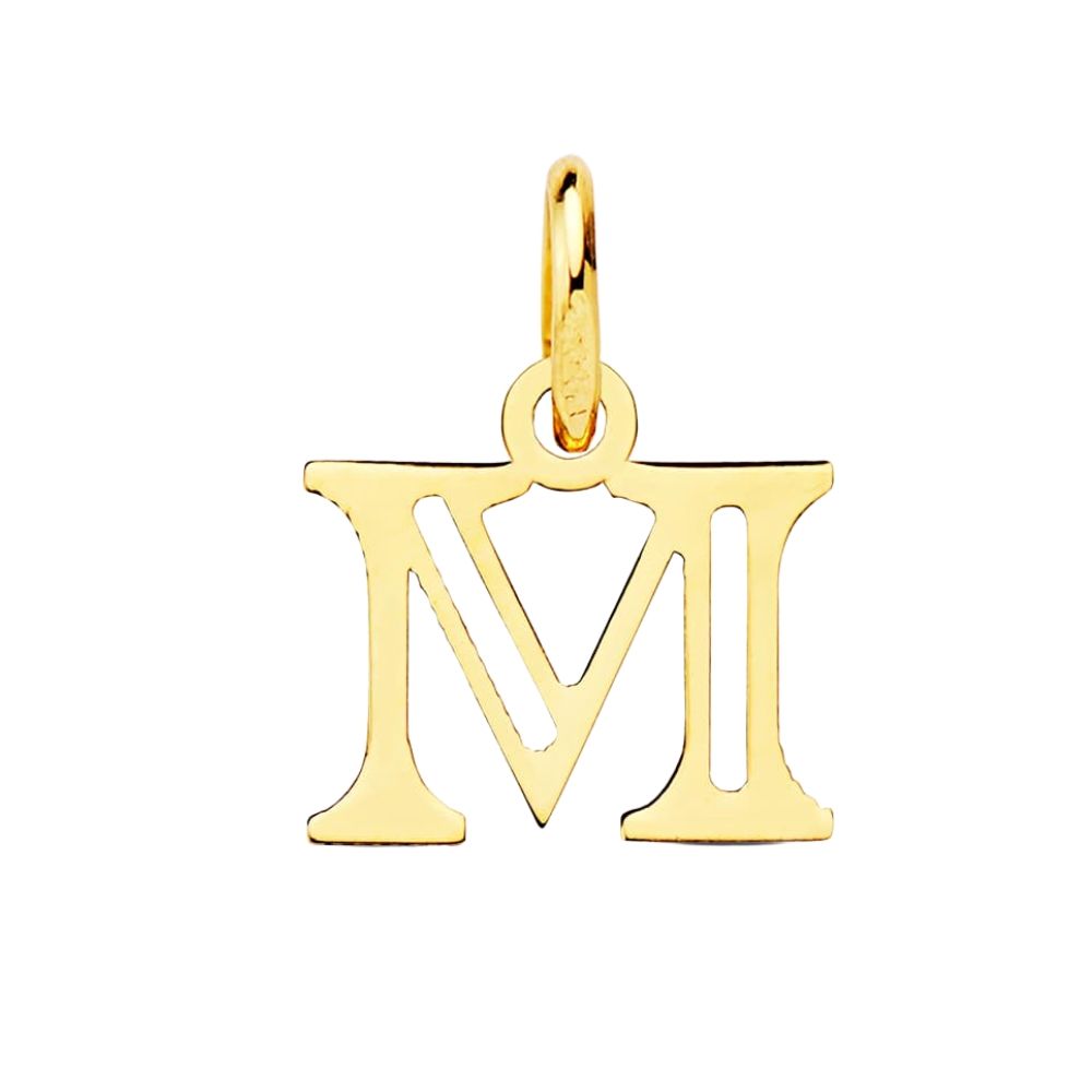 colgante oro letra inicial m