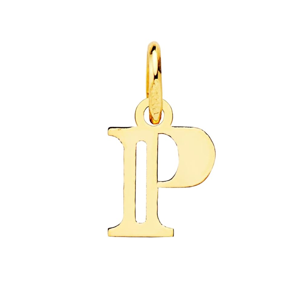 colgante oro letra inicial p