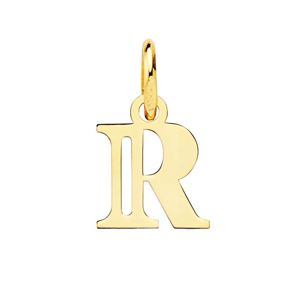 colgante oro letra inicial r