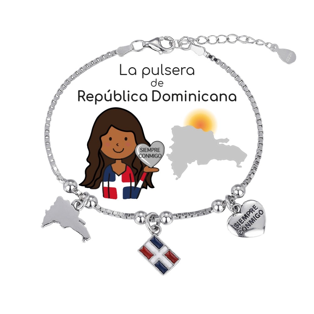 pulsera de republica dominicana plata