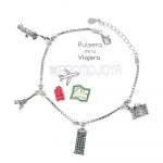 pulsera viajera en plata