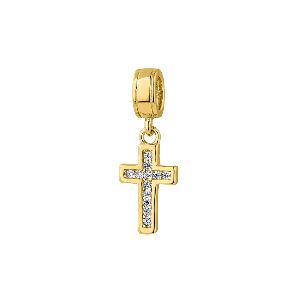 abalorio cruz circonita oro
