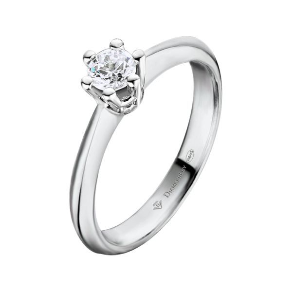 anillo compromiso oro blanco con diamante 025ct