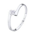 anillo de oro blanco con diamante 008 cts