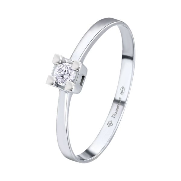 anillo oro blanco y diamante 008ct