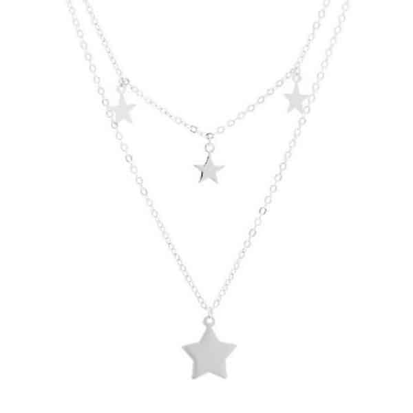 colgante estrellas plata