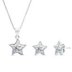 Conjunto de colgante y pendientes con estrella de mar