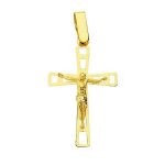 cruz con cristo oro 26x16mm