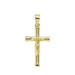 cruz con cristo tubo oro 21x13mm