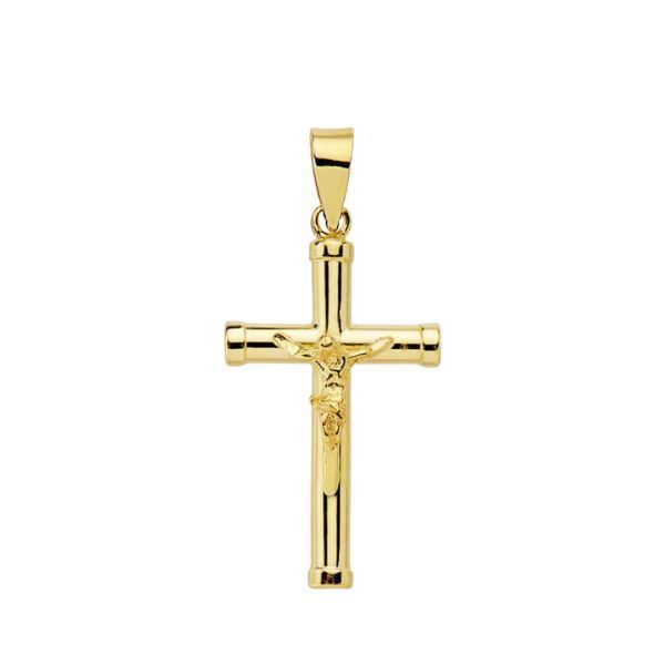 cruz con cristo tubo oro