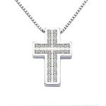 cruz de oro blanco y diamantes 3505