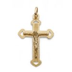 cruz laser con cristo tallada 35x22mm