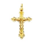 cruz oro con cristo tallada 35x22mm