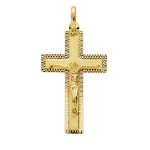 cruz oro con cristo tallado oro 35x20mm