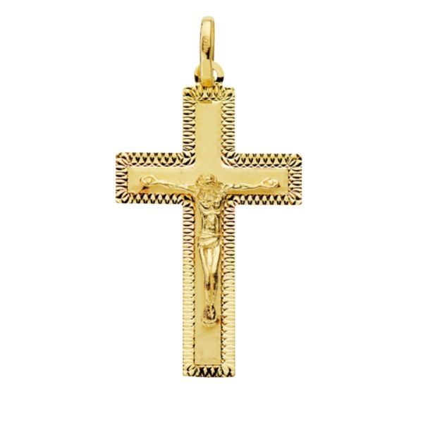 cruz oro con cristo tallado oro