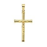 cruz oro con cristo tubo 25x15mm