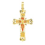 cruz vidrial catedral bordes tallados 44x28mm