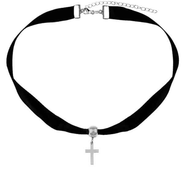 gargantilla choker cruz plata