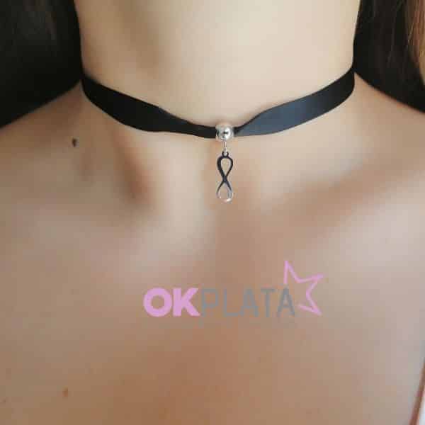 gargantilla choker infinito plata