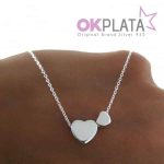 Gargantilla con corazones de plata