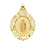 medalla oro virgen de guadalupe cerco 39x30mm