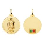 medalla virgen de guadalupe bandera bisel 20mm