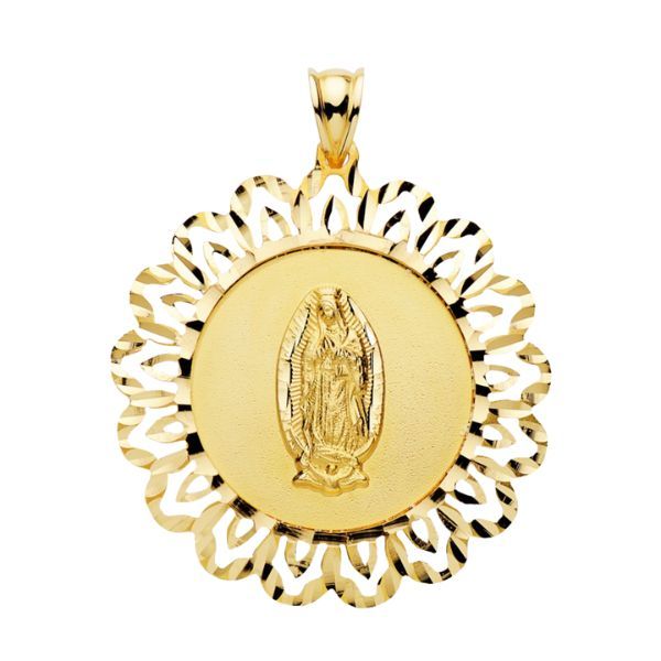 medalla virgen de guadalupe cerco tallada