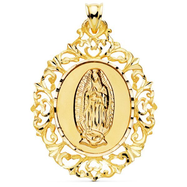 medalla virgen de guadalupe orla de filigrana