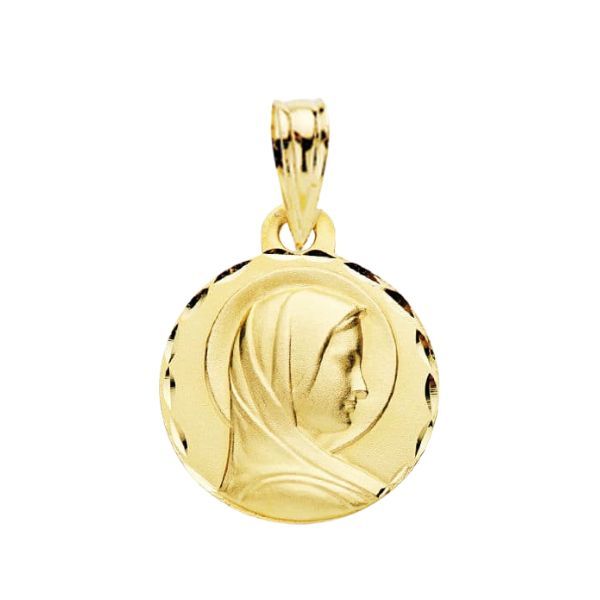 medalla virgen maria francesa oro 14mm