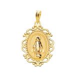 medalla virgen milagrosa cerco filigrana brillo frances