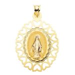 medalla virgen milagrosa oval cerco corazones 40x33mm