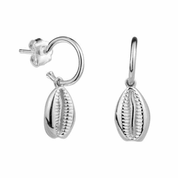 pendientes concha plata