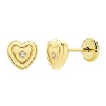 pendientes oro amarillo corazon circonita