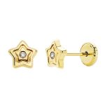 pendientes oro amarillo estrella circonitas