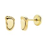 pendientes oro amarillo pie bebe liso