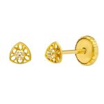 pendientes oro amarillo tirangulo calado