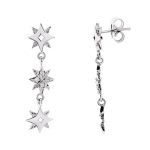 pendientes oro blanco estrellas circonitas