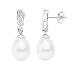 pendientes oro blanco novia conperla