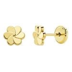 pendientes oro flor