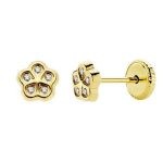 pendientes oro flor circonitas