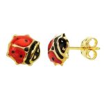 pendientes oro mariquita