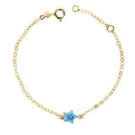 pulsera bebe estrella esmalte oro