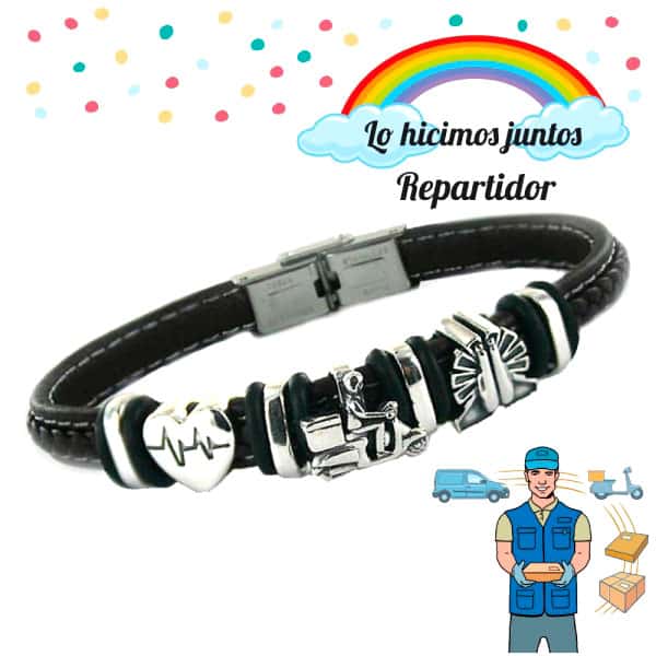 Pulsera de hombre para repartidor fabricada en plata