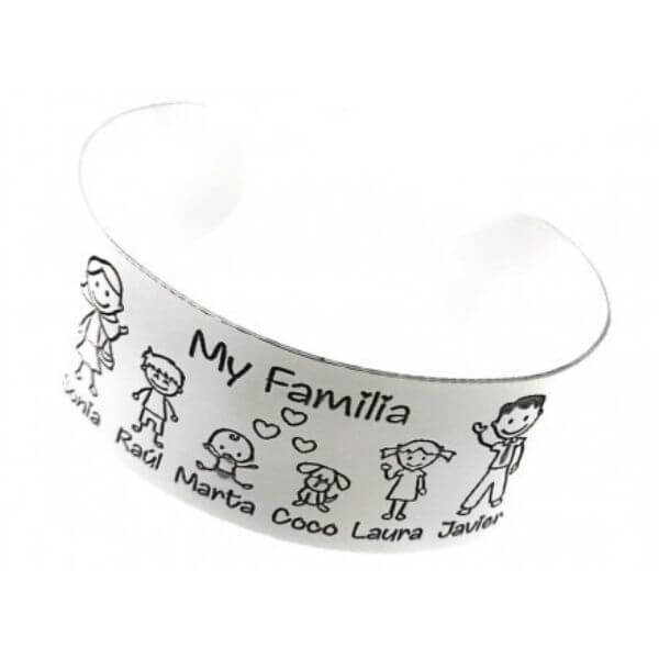 pulsera plata familia